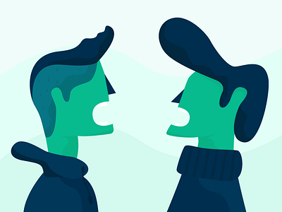 Communication argument character character design chat communication conversation green hair hairstyle hoodie icon illustration male