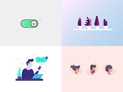 Best of 2018 character icon illustration interaction notification pot toggle