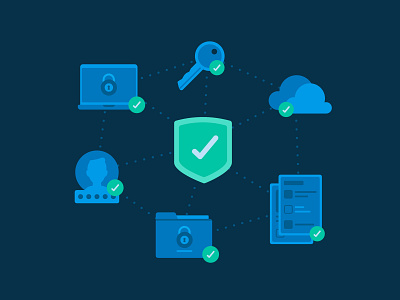 Deputy - Security for Enterprise cloud document encryption icon illustration laptop locked password protect secure security shield