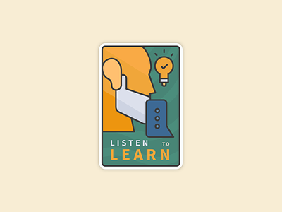 Listen to Learn learn listen outline sticker value