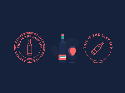 Last Sup: Concept badge drink line logo red wine sticker sup wine wine bottle wine label winery