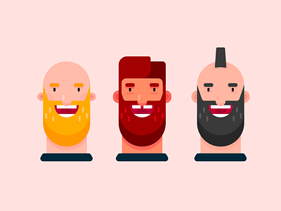 Male With Beard Characters avatar beard beard design character design diversity icon design illustration male male character profile picture