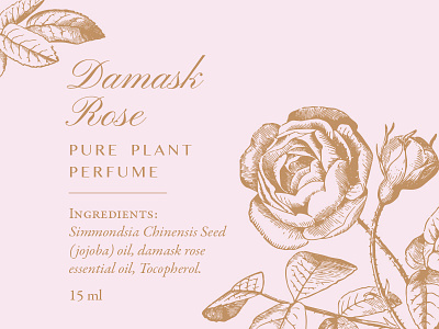 Damask Rose botanical floral natural organic packaging perfume rose