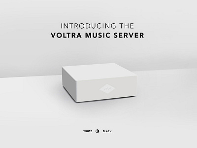 Voltra Music Server 3d gadgets product rendering tech web design website white