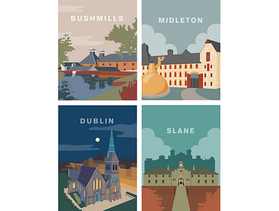 Retro Style Travel Posters 2d illustration advertising graphic design illustration poster