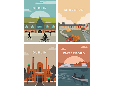 Retro Style Travel Posters 2d illustration advertising graphic design illustration poster
