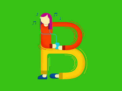 B 36daysoftype dance illustration letter typography vector