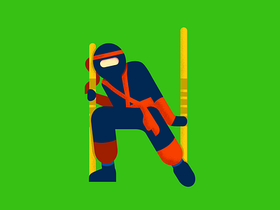 N 36daysoftype illustration illustrator ninja texture vector