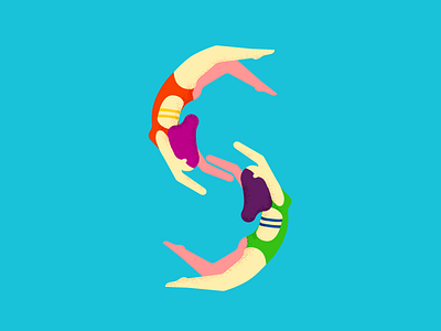 S 36daysoftype girls illustration letter pool swimming typography vector