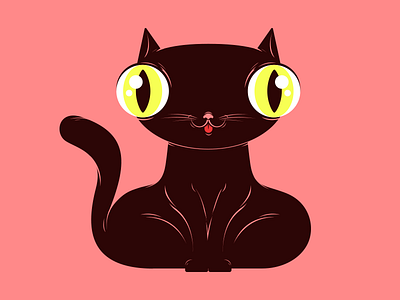 BLACK CAT black cat cute illustration illustrator inktober vector