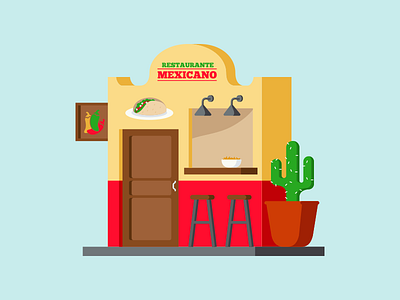 Restaurant design illustration illustrator mexican nachos restaurant spicy food tacos vector