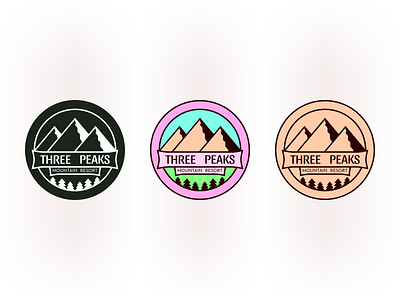 Three Peaks Mountain Resort - badge logo badge branding design graphic logo mountain resort vector