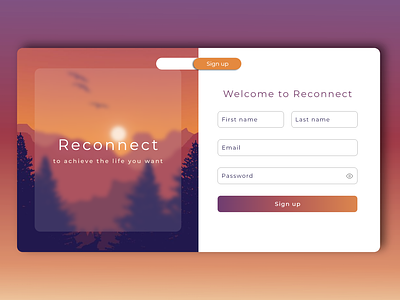 #DailyUI 001 :: Sign up page graphic design ui