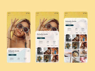 DailyUI 006 :: User profile app graphic design ui