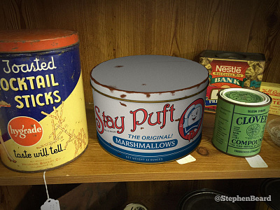 Vintage Stay Puft Marshmallow tin 3d can ghostbusters lightwave movies product render tin vintage