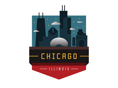Chicago Badge badge bean chicago city cityscape flat illinois sears tower urban