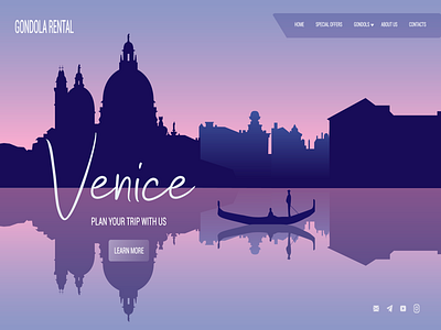 Venice silhouette beauty city design lilac purple tender venice violet