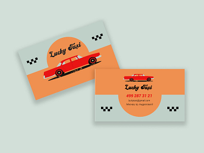 Retro taxi business card business card design illustration red retro taxi vector