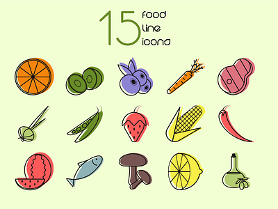 Food line icons