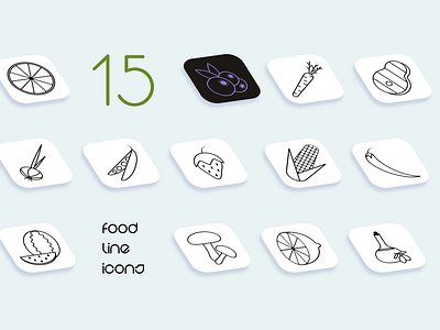Icons for healthy food app