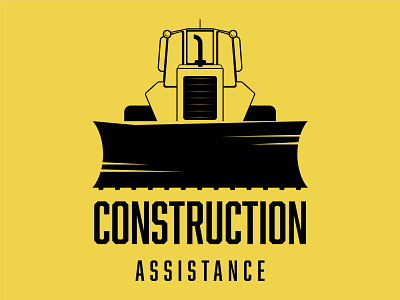 Bulldozer =) branding company construction construction equipment design illustration logo rental rental company vector