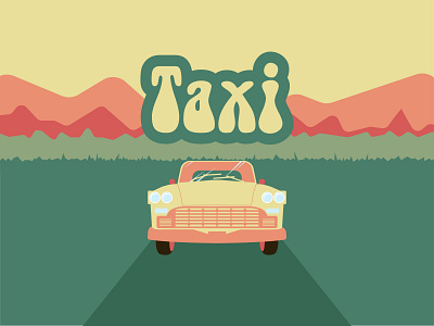Business card illustration business card design illustration retro style taxi vector