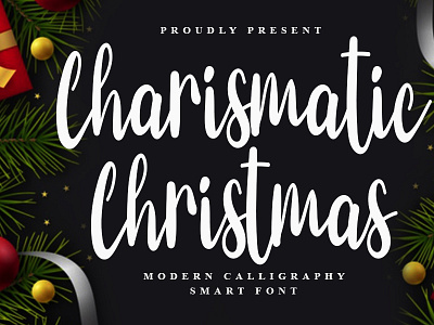 Charismatic Christmas branding calligraphy font design illustration lettering script font typography