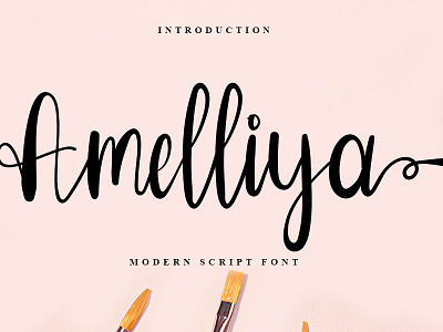 Amelliya branding calligraphy font design handwriting font lettering script font typography