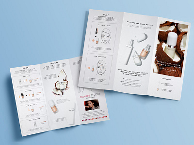 Beauty Product Teach Inspire Play Brochure Trifold design graphic