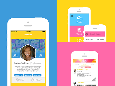 Buhz | 2.0 mobile pastel social ui yellow