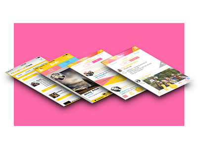Evolution of Campus Feed feed mobile pink social ui yellow