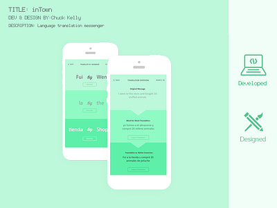 Intown | Translation & Language Learning App language messenger mobile translate translation ui