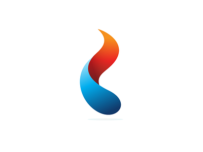 HVAC logomark branding cooling fire flame heating hvac identity logo logomark water