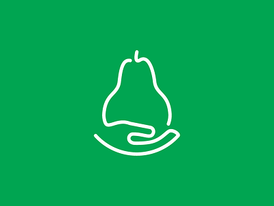 In Good Hands branding fruit hand identity linework logo monoline pear symbol