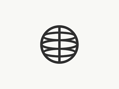 Globe branding flat globe icon identity logo logomark minimal minimalist monoline sphere symbol vector