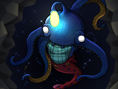 Deep Space character clipstudiopaint creature design digital fantasy illustration mermaid monster octopus painting sea