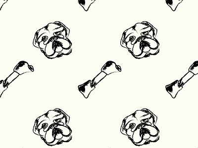 Bulldog pattern bull dog bulldog dog drawing illustration pattern