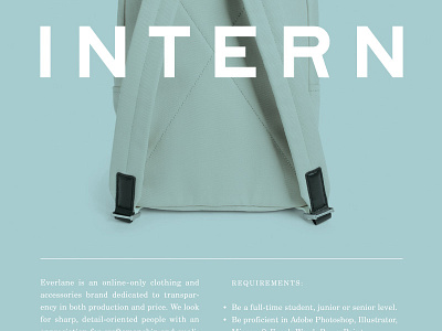 Intern Poster everlane graphic design intern layout poster print type typography