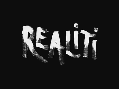 Realiti art angel black and white brushed lettering freelance graphic design grimes illustration lettering music realiti san diego type