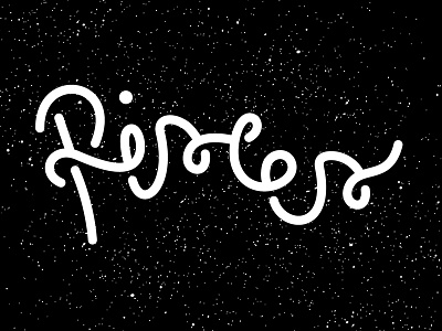 Pisces astrology black and white freelance graphic design illustration illustrator lettering pisces san diego type