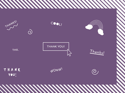 LD Thanks card doodles illustration lines san diego shipping cards thank you typography web design