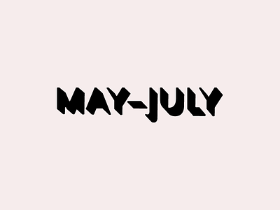 Ld May–July calendar month freelance design illustration illustrator print design san diego text type type style typography