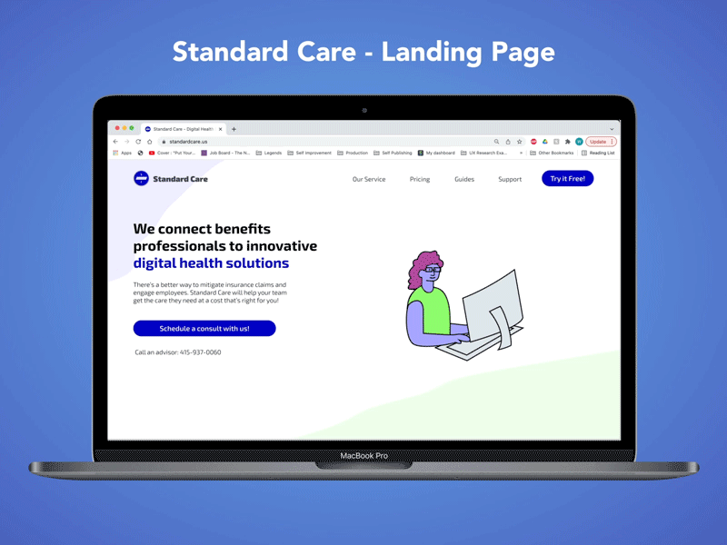 Standard Care - Landing Page Redesign after effects animation app branding daily ui design figma illustration landing page startup ui vector