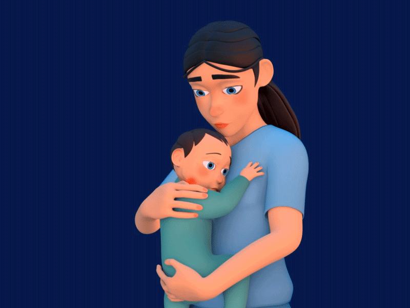 Sick Baby 3d animation baby blender character health healthy johnson and johnson medical medicine mother sick