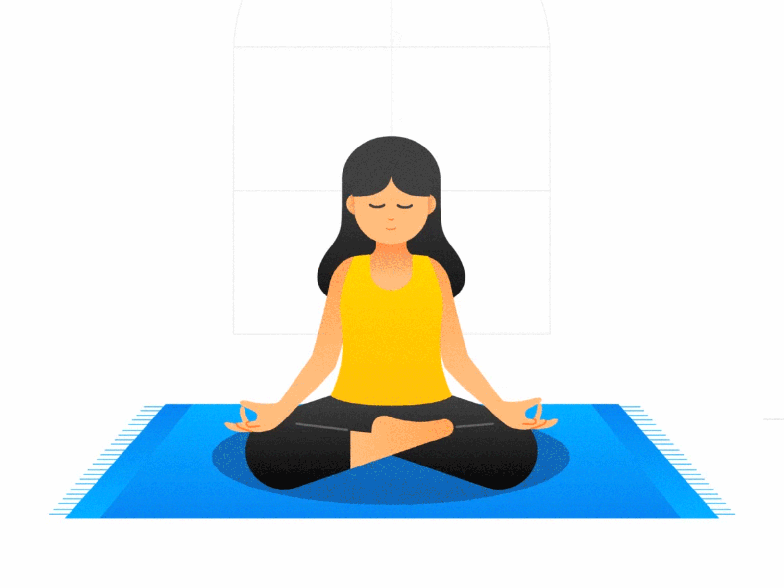 Meditation animation breath budha calm corporate meditation microsoft motion graphics women