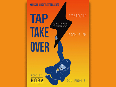 Garage Brewery Tap takeover poster graphic design illustration poster design