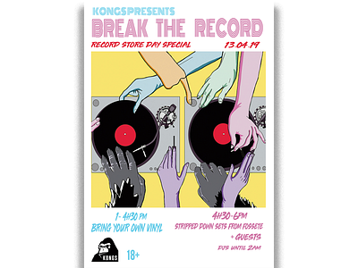 Break the Record Poster graphic design illustration poster design