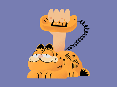 Get Me Garfield! cat garfield holding illustration phone procreate retro