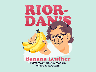 Riordan's Banana Leather banana character design fruit illustration leather logo procreate