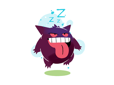 Big 'N' Sleepy gengar illustration pokemon procreate purple sleep